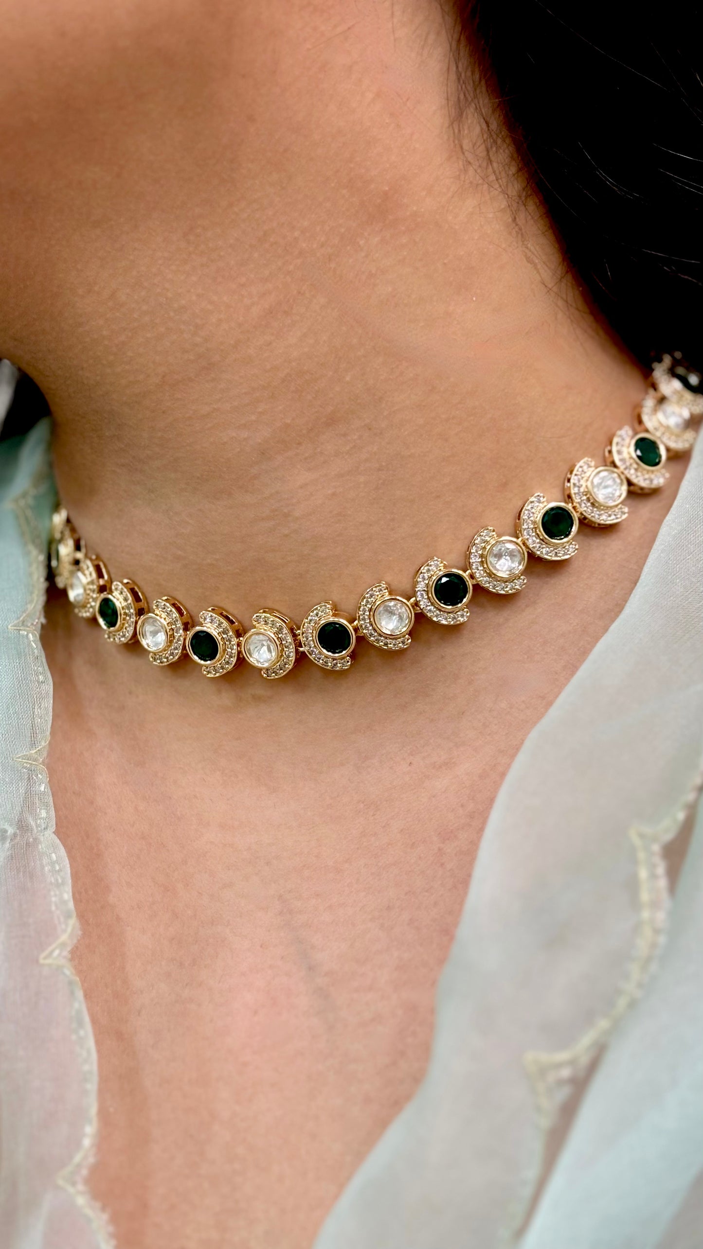 Elegant Essence Polki & Kundan Choker Set