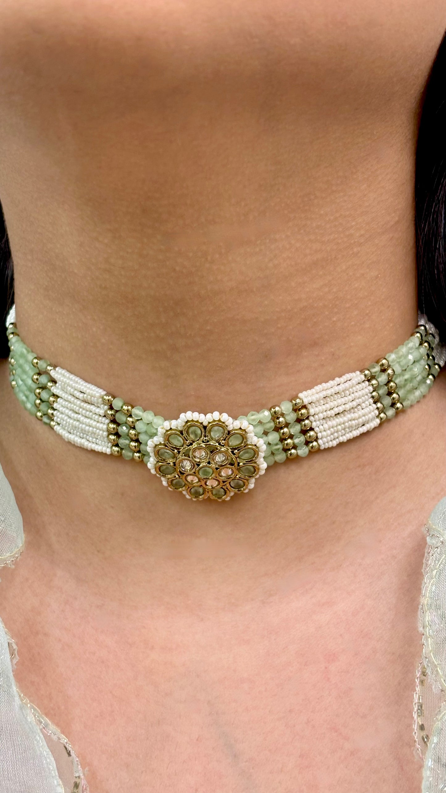 Serene Light Green Kundan Choker Set