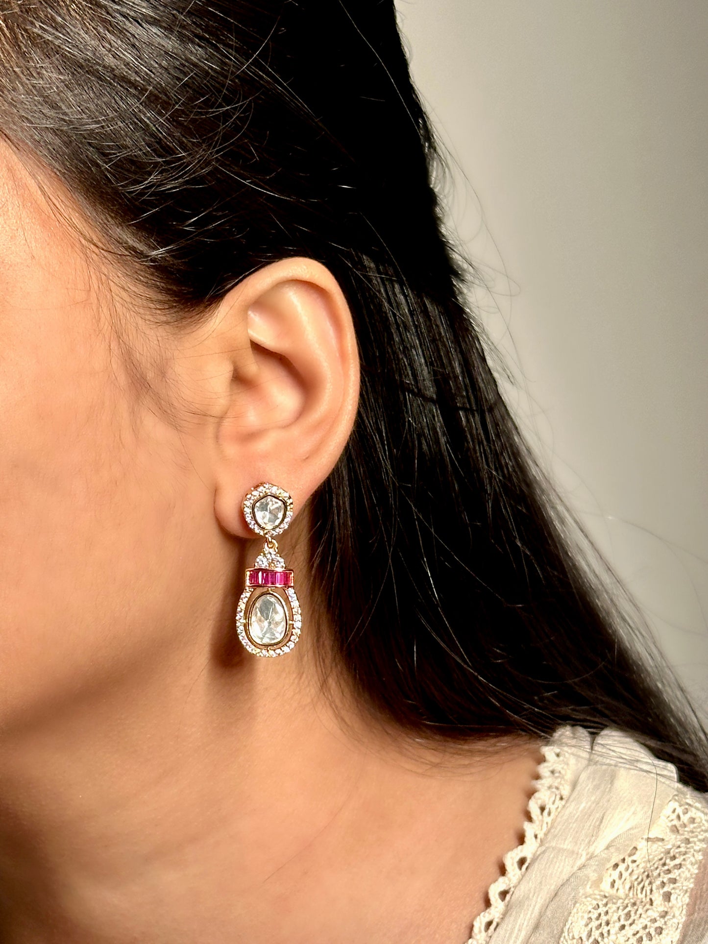 Gulnaar Polki Ruby Studs