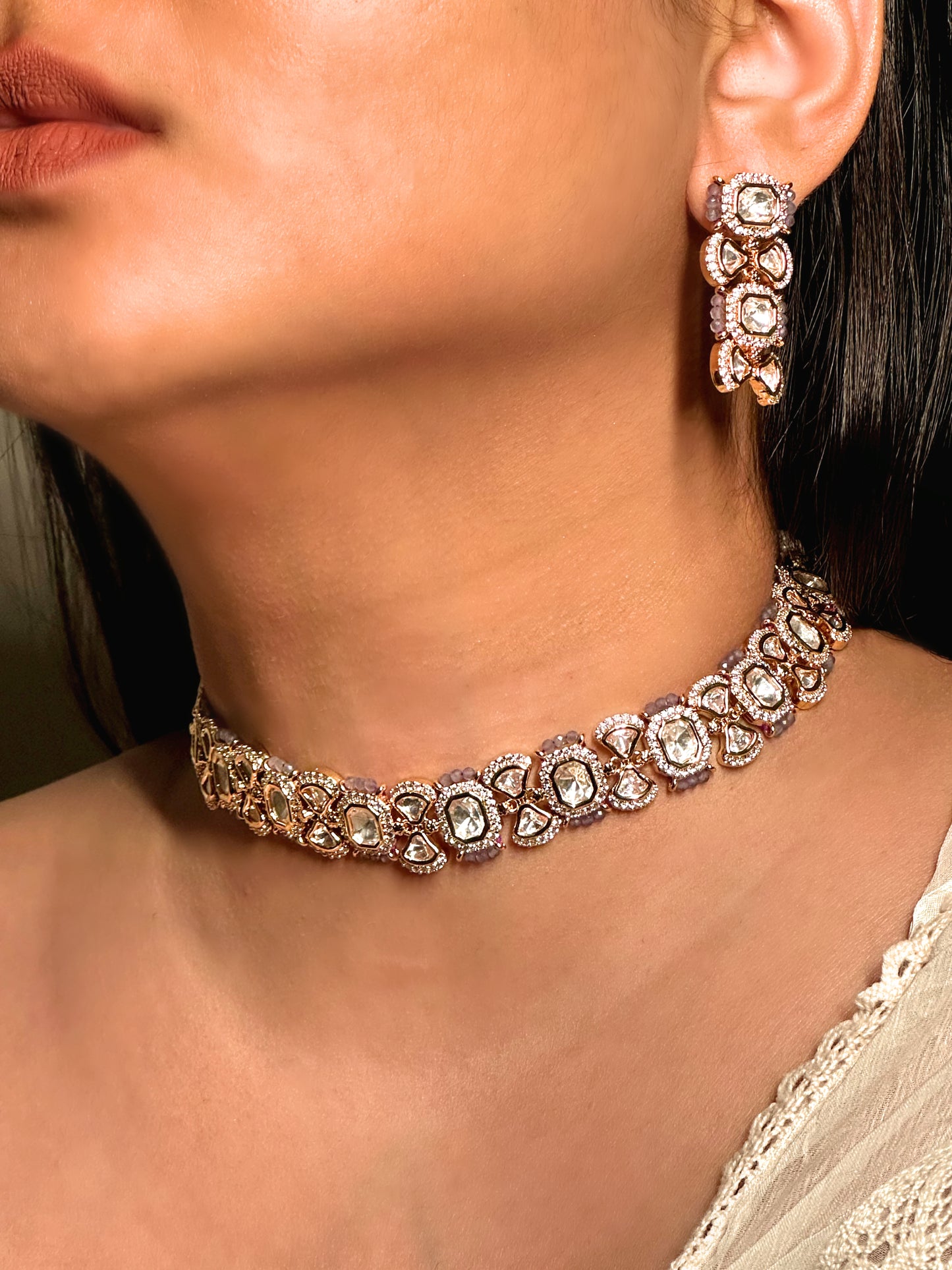 Amara Lilac Polki Choker