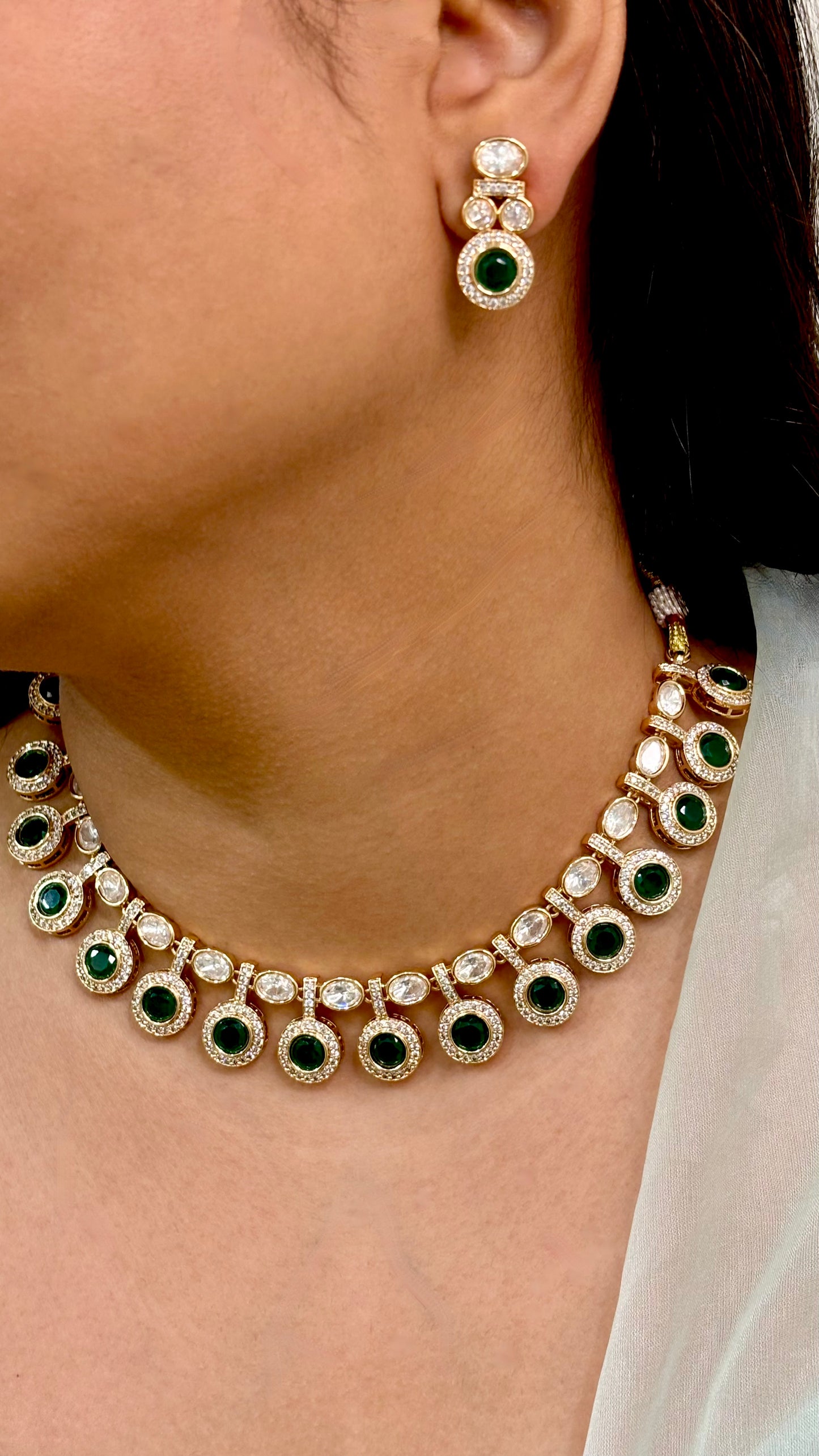 Celestial Green Polki & Kundan Choker Set