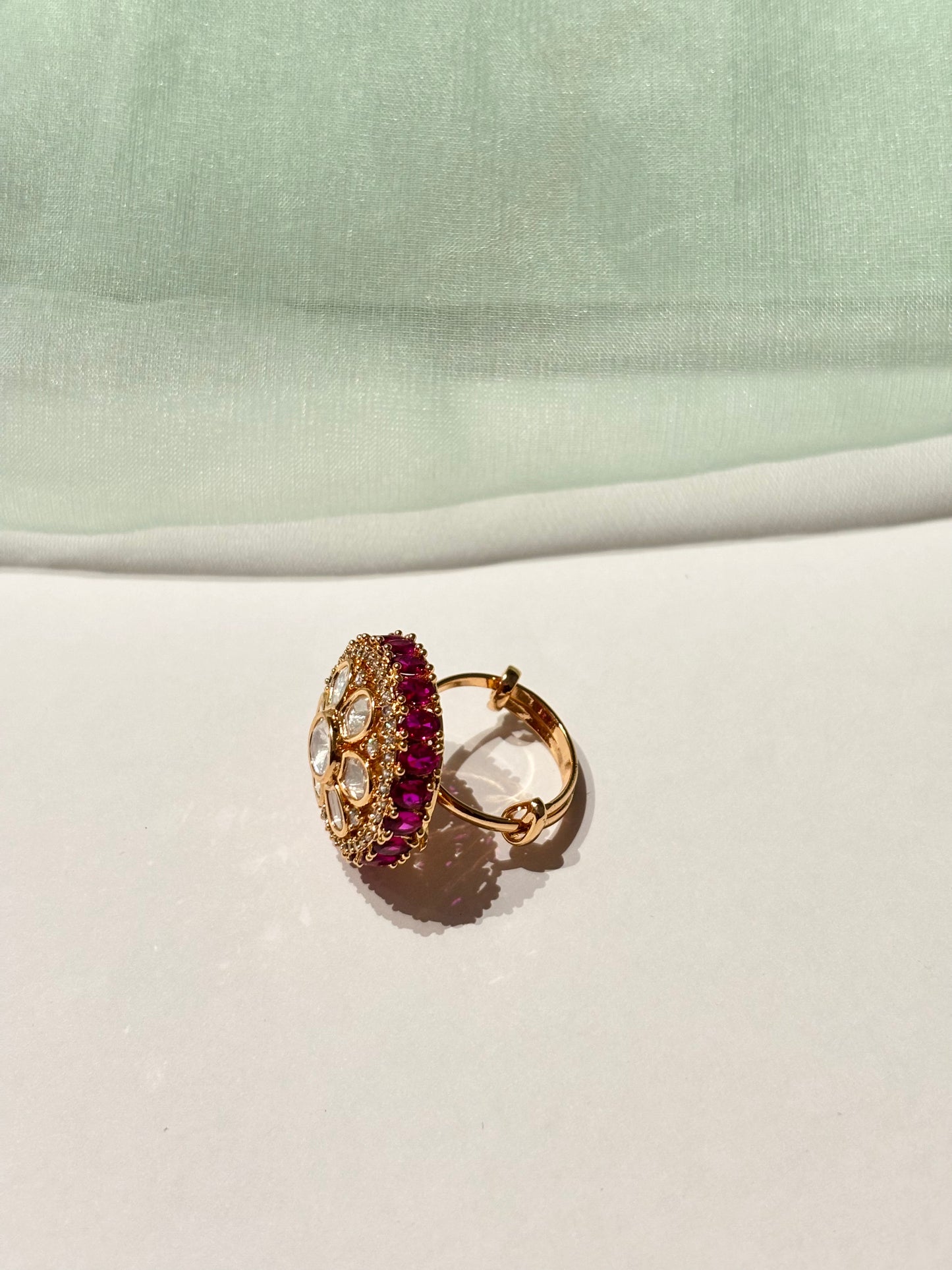 Saanvi Ruby Polki Ring