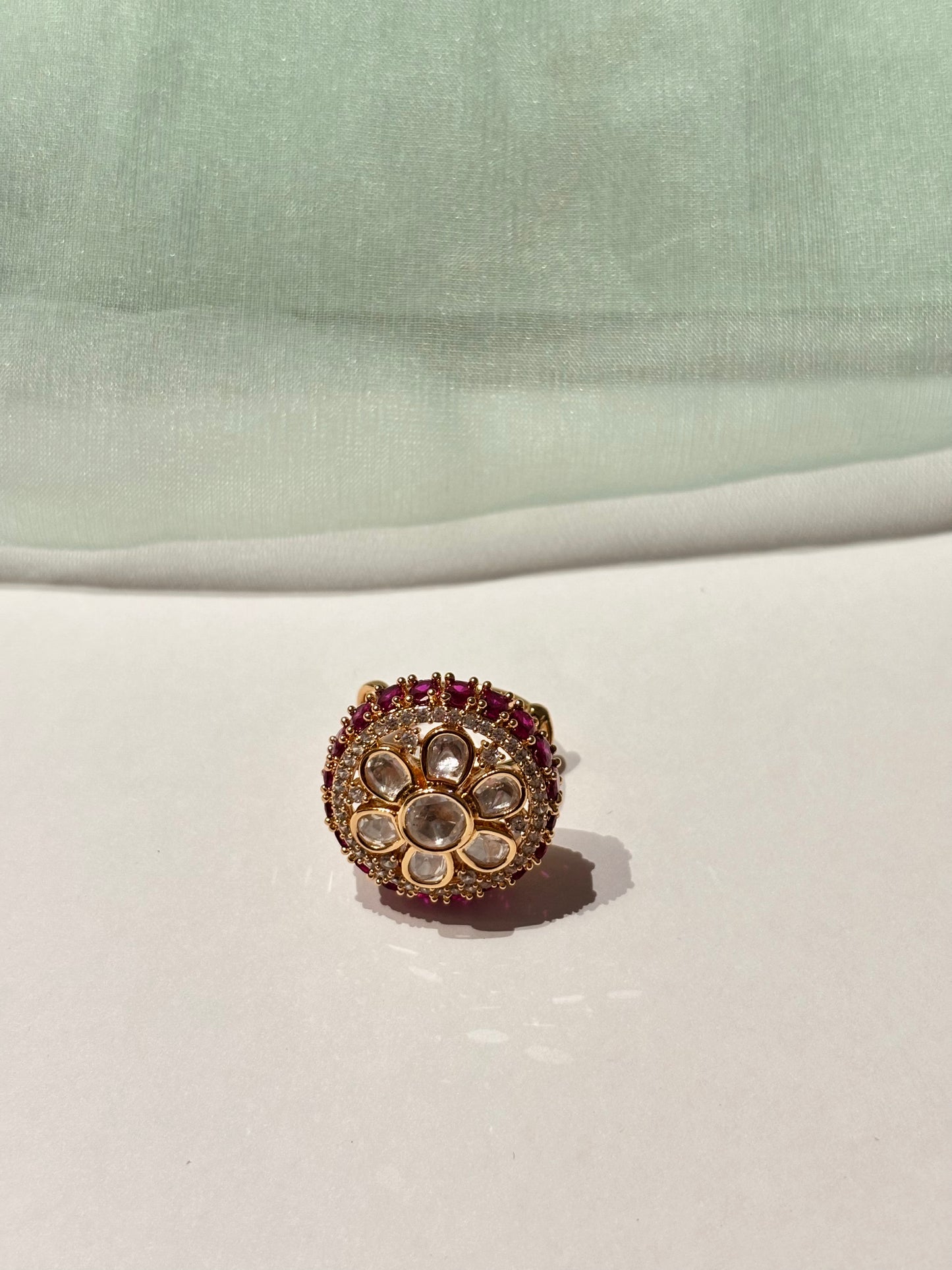 Saanvi Ruby Polki Ring