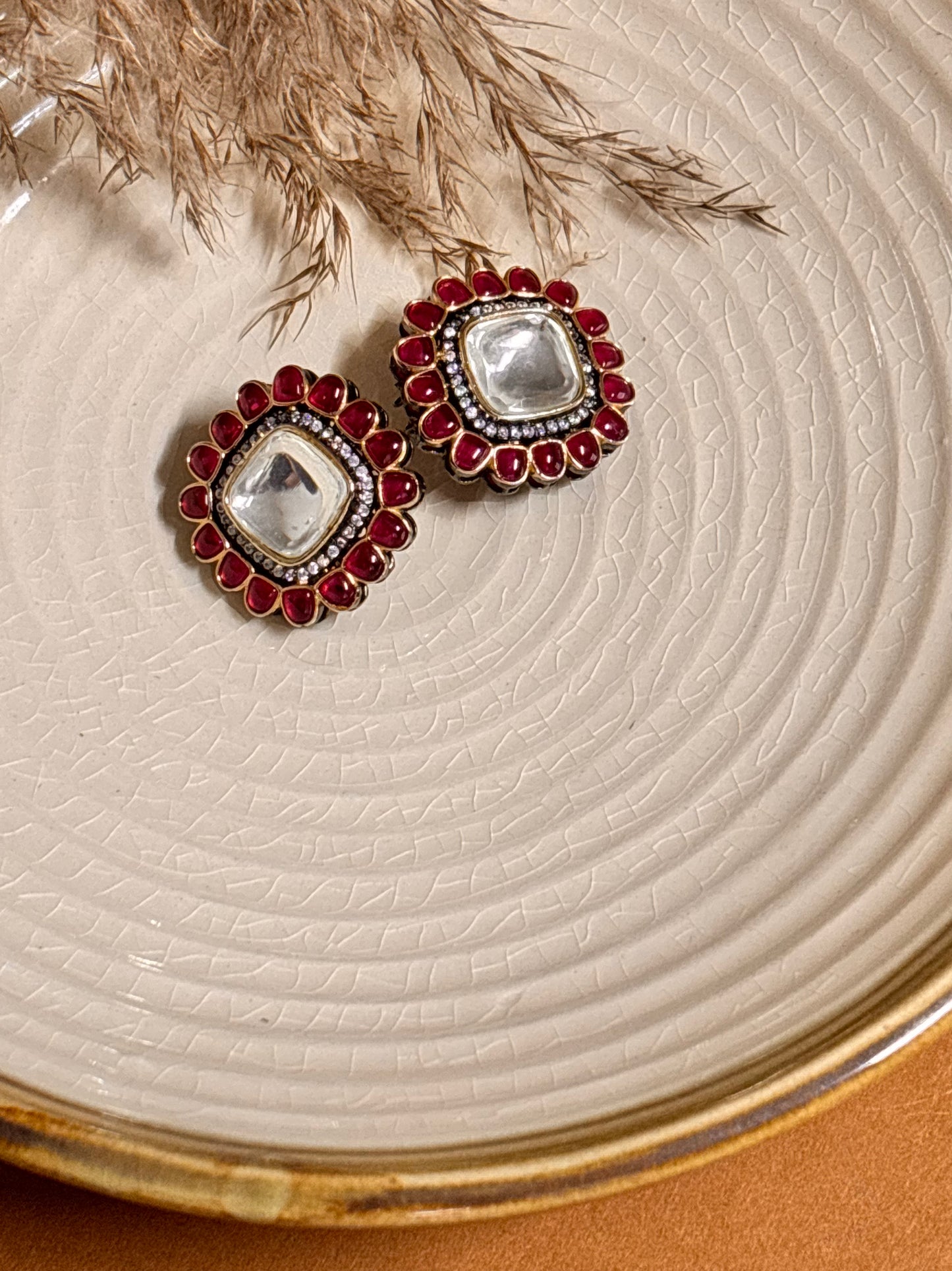 Ethereal Pink Polki Earrings