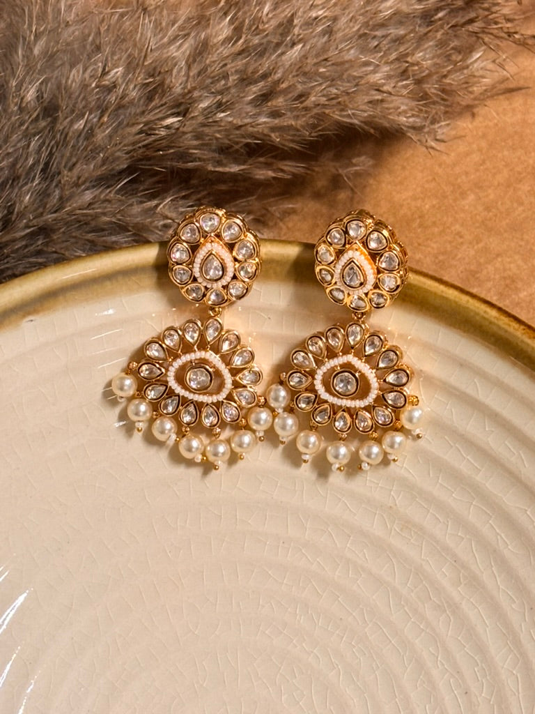 Timeless Plain Polki & Kundan Danglers