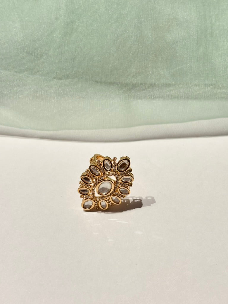Nayra plain polki kundan ring