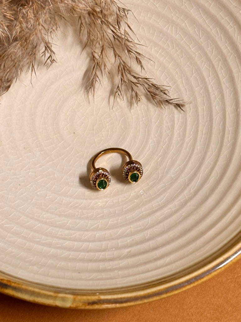 Mughal Green Kundan Ring