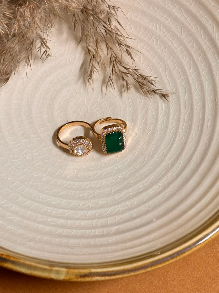 Classic Emerald & Kundan Ring