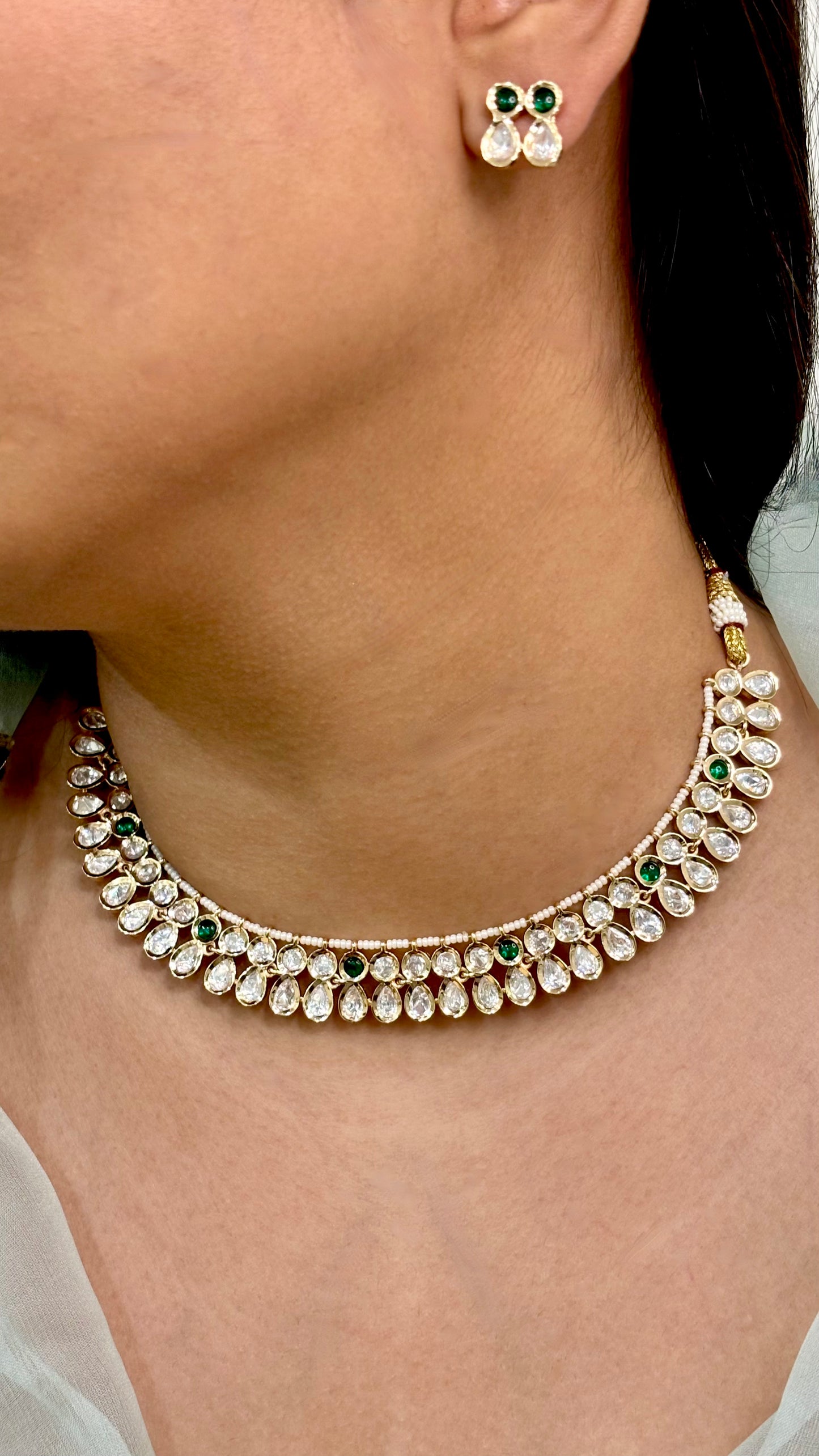 Classic Green Elegance Kundan Choker Set