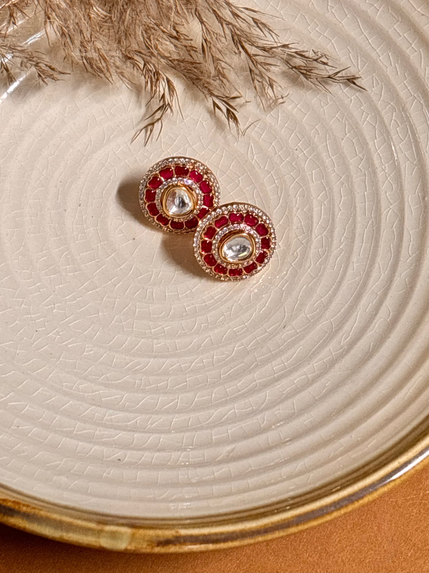 Serene Pink Polki Studs