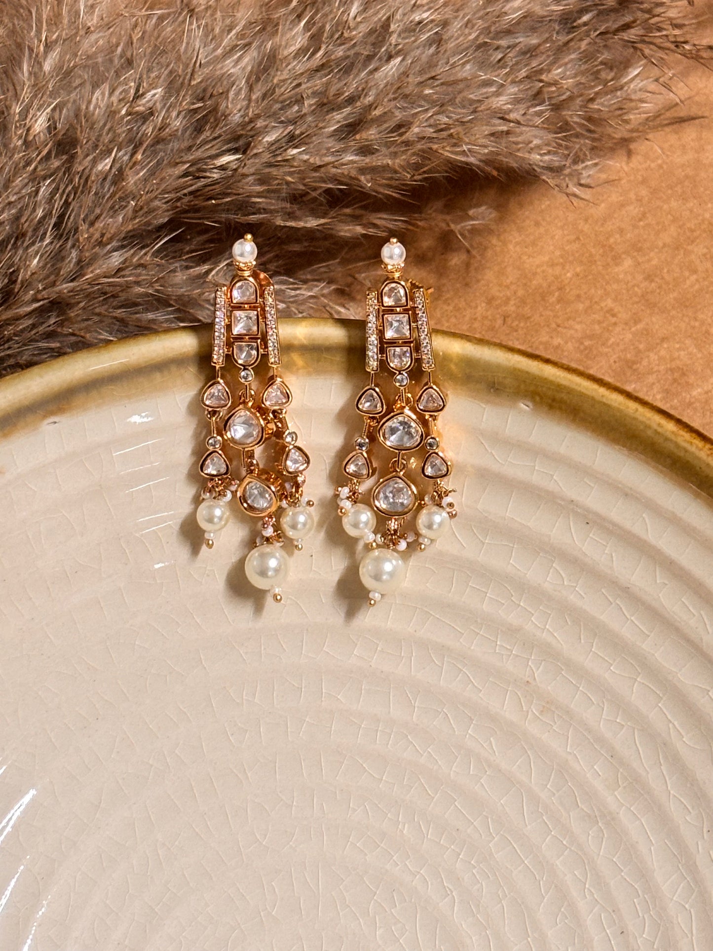 Simple Classic Polki Danglers