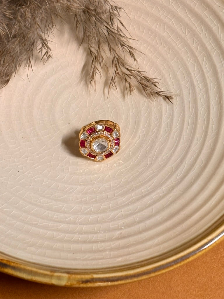 Rose Radiance Kundan Ring