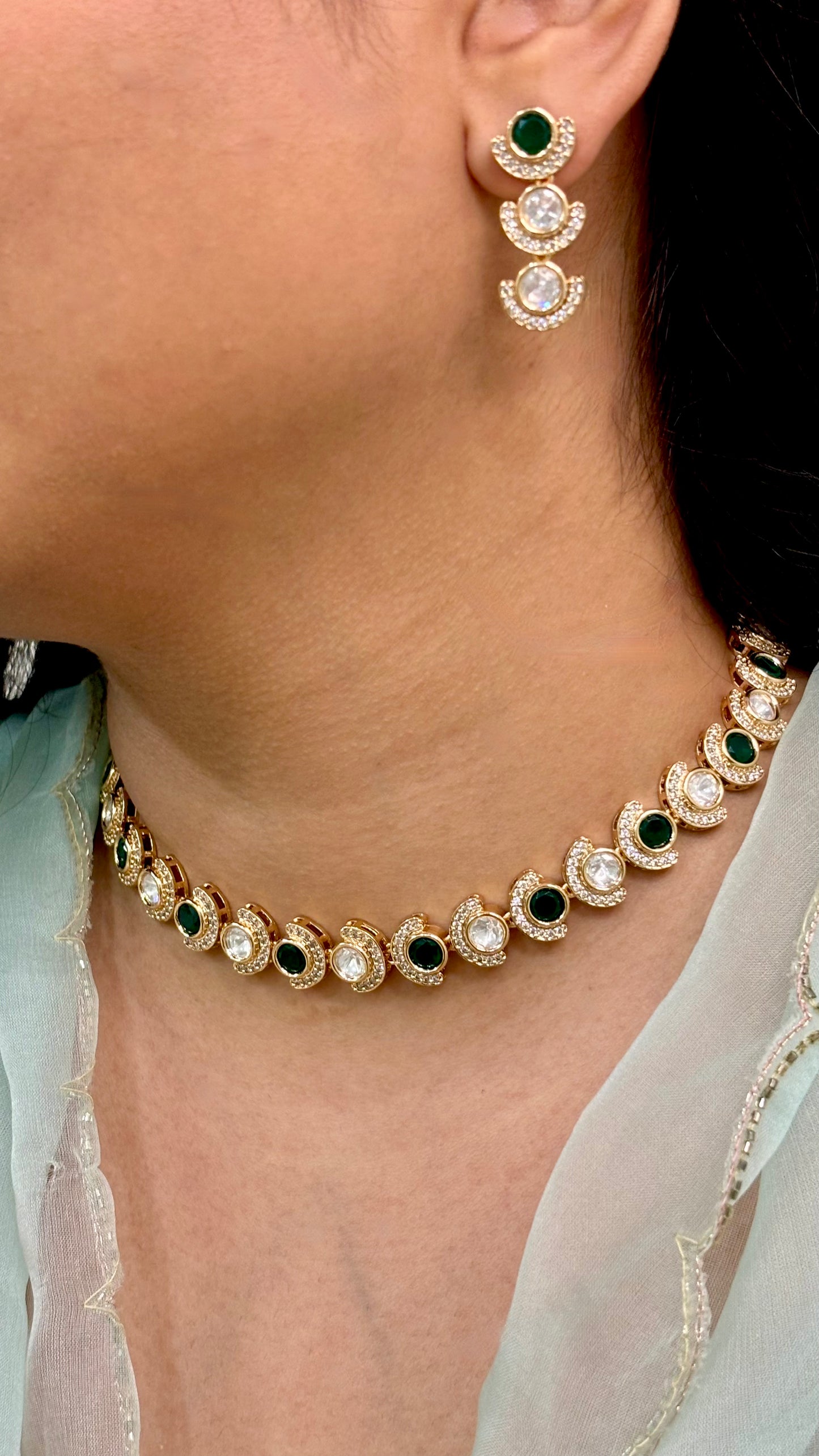Elegant Essence Polki & Kundan Choker Set