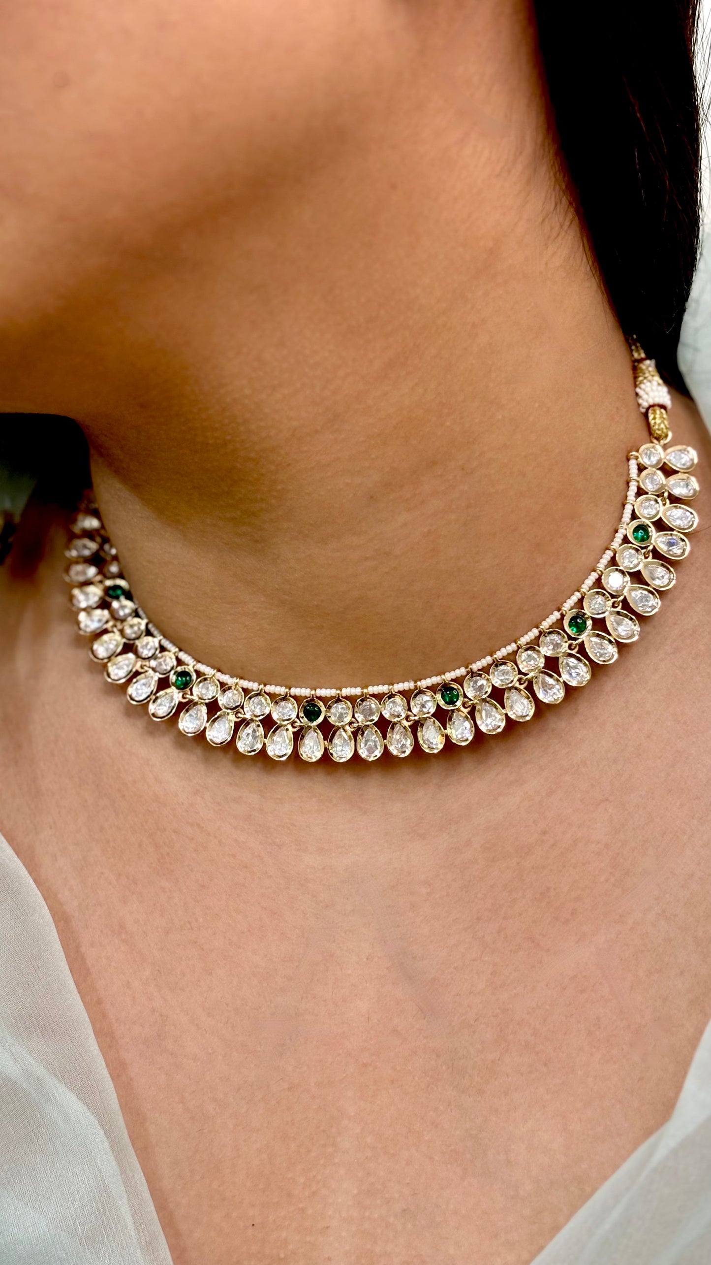 Classic Green Elegance Kundan Choker Set