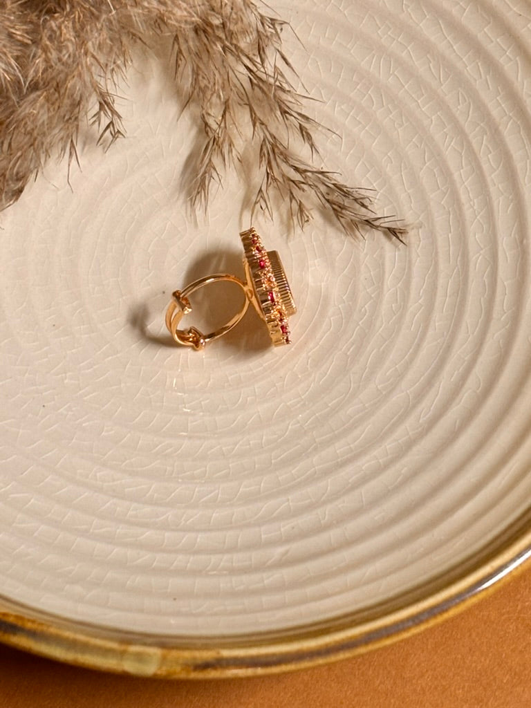 Soft Rose Kundan Ring