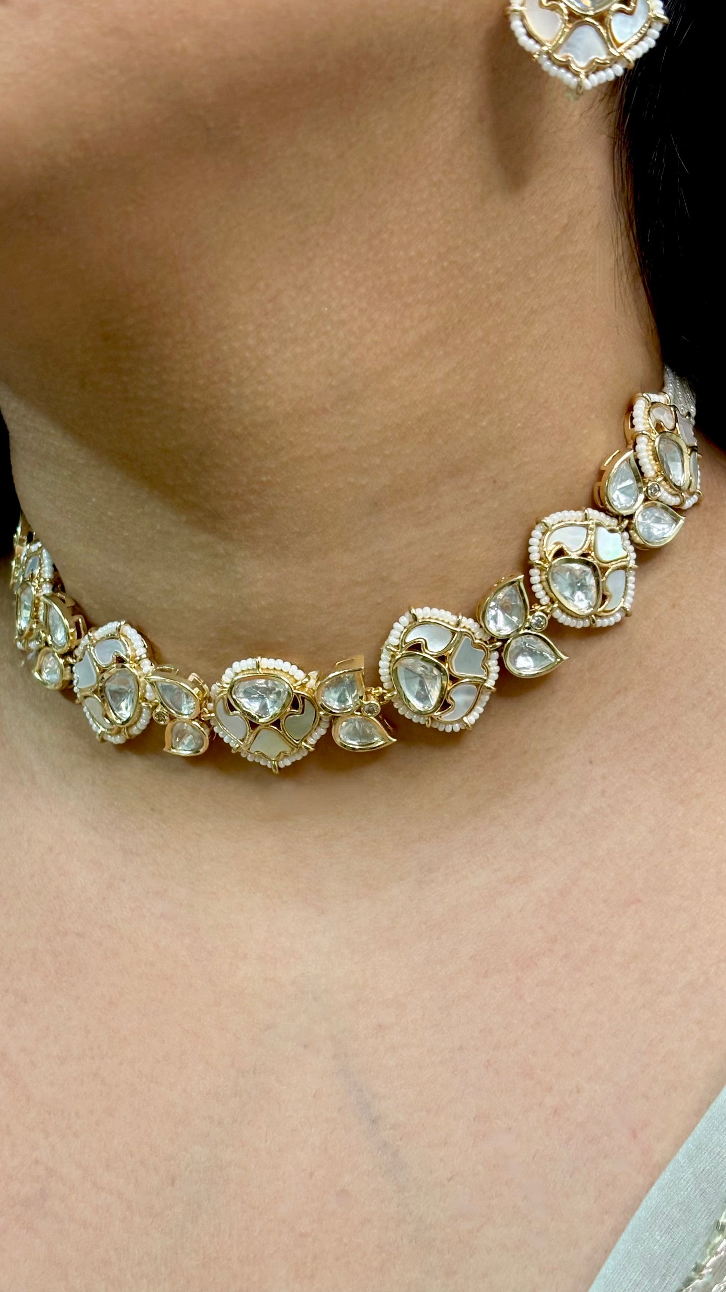 Timeless Pearl Polki Choker Set