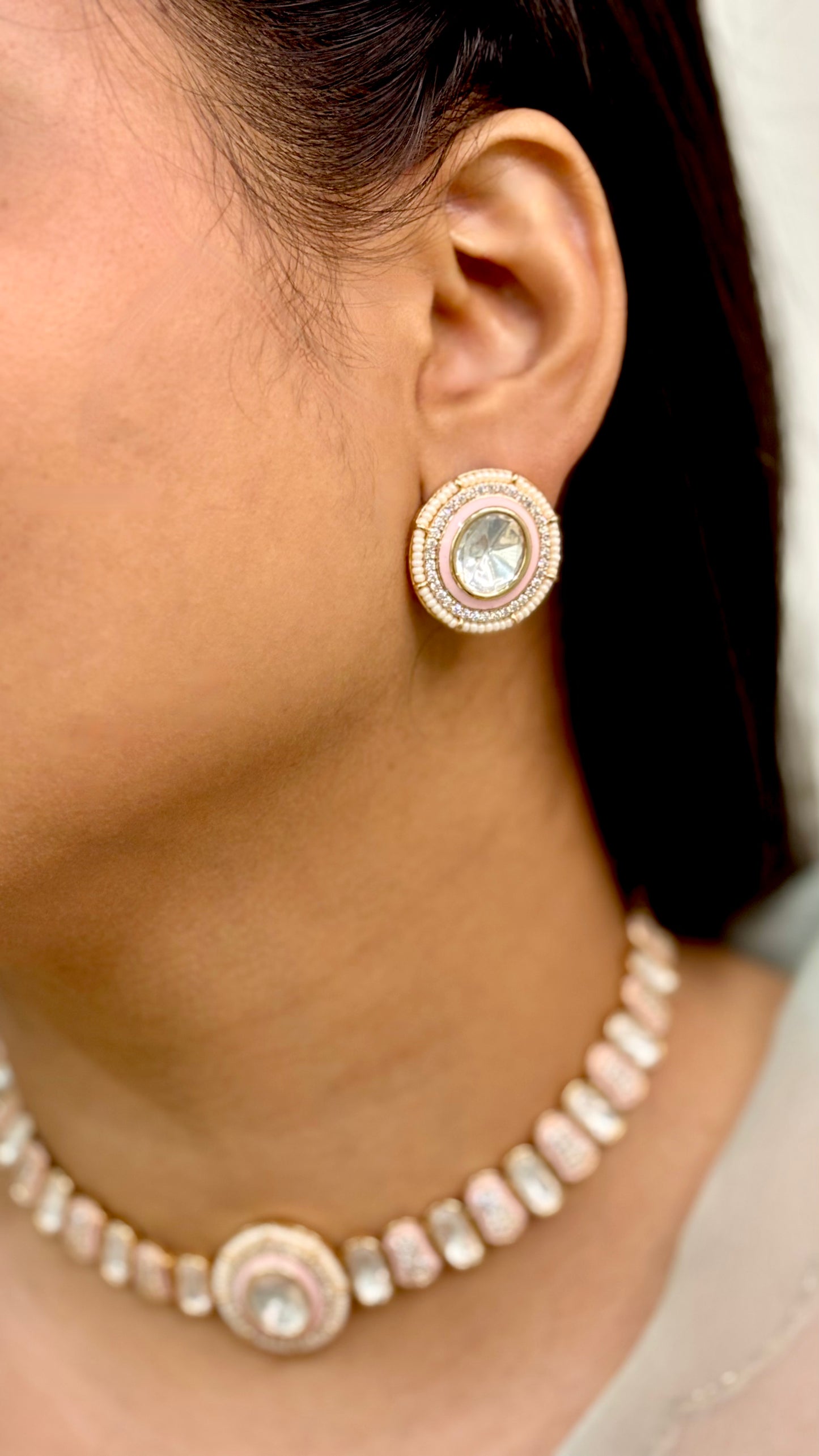 Timeless Pink Polki Choker Set