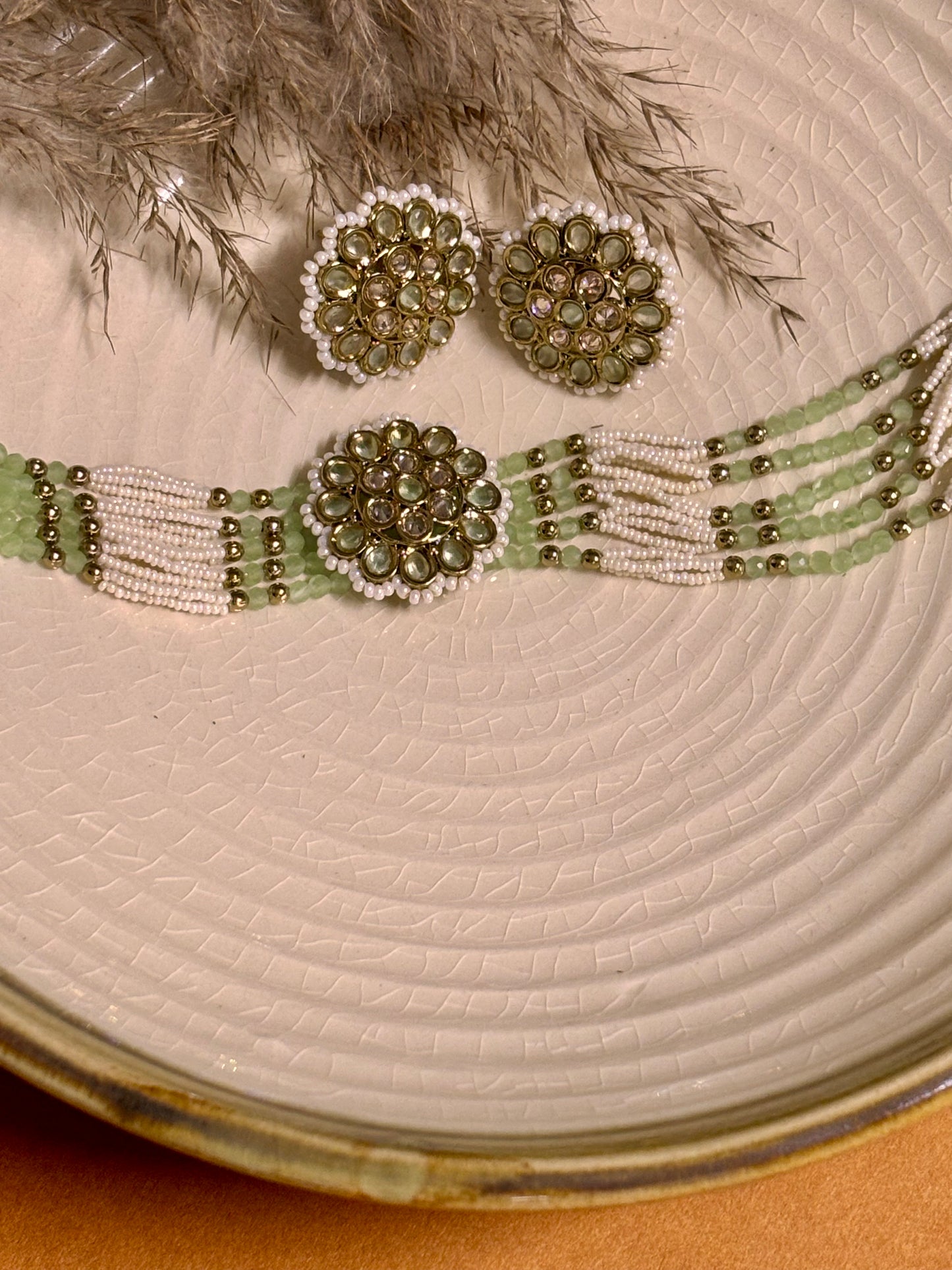 Serene Light Green Kundan Choker Set