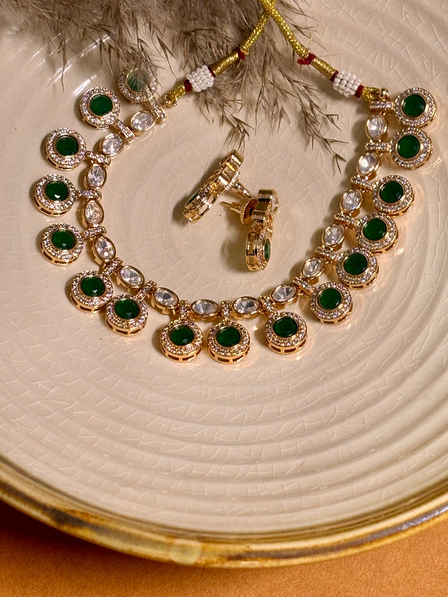 Celestial Green Polki & Kundan Choker Set
