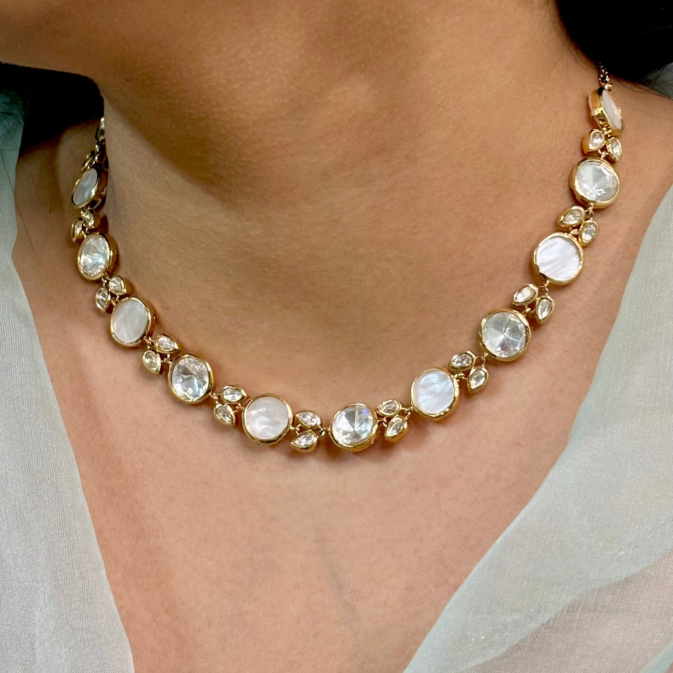 Serene Pearl Polki Choker Set