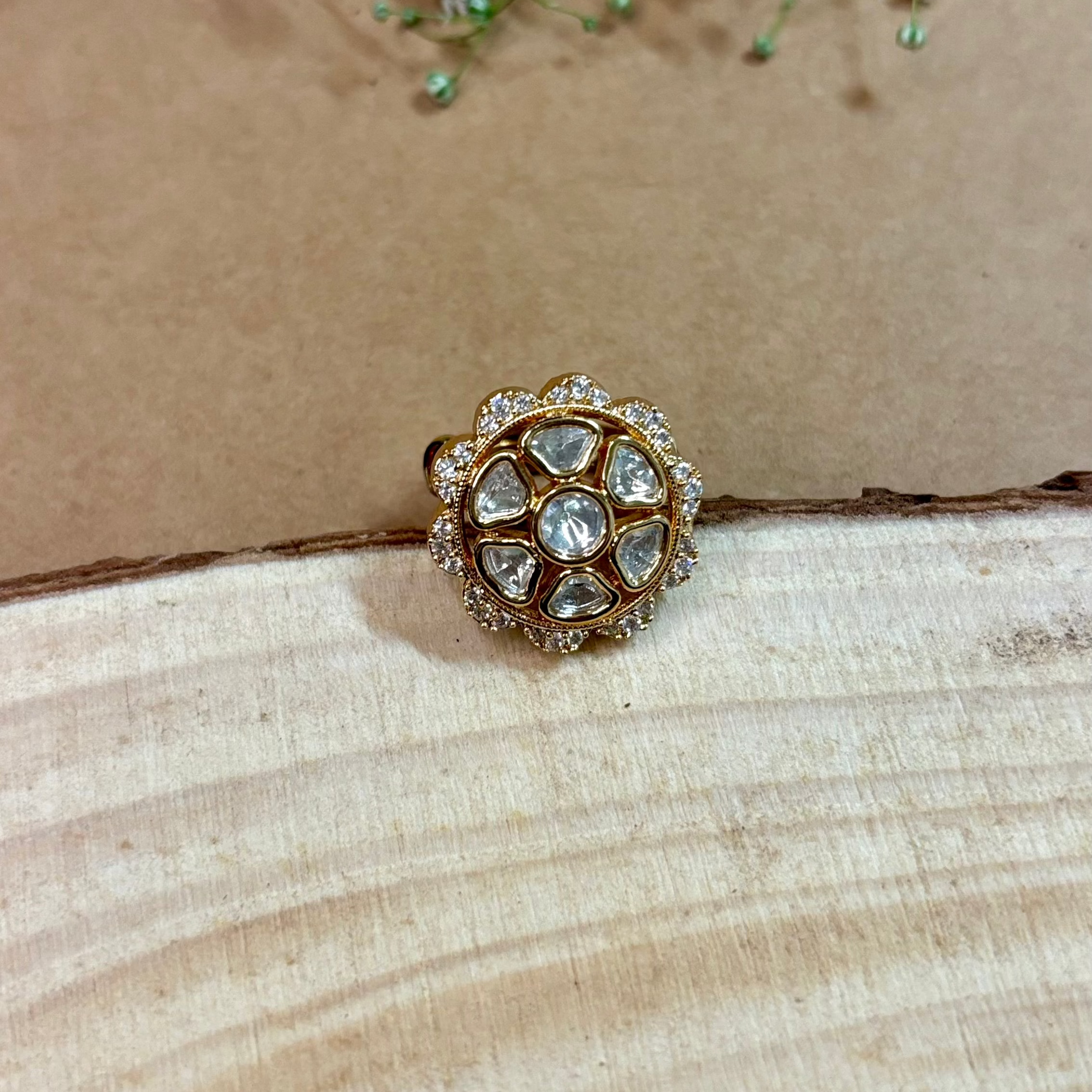 Opulent Charm Kundan Ring