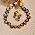Minimalist Blue Polki Choker Set