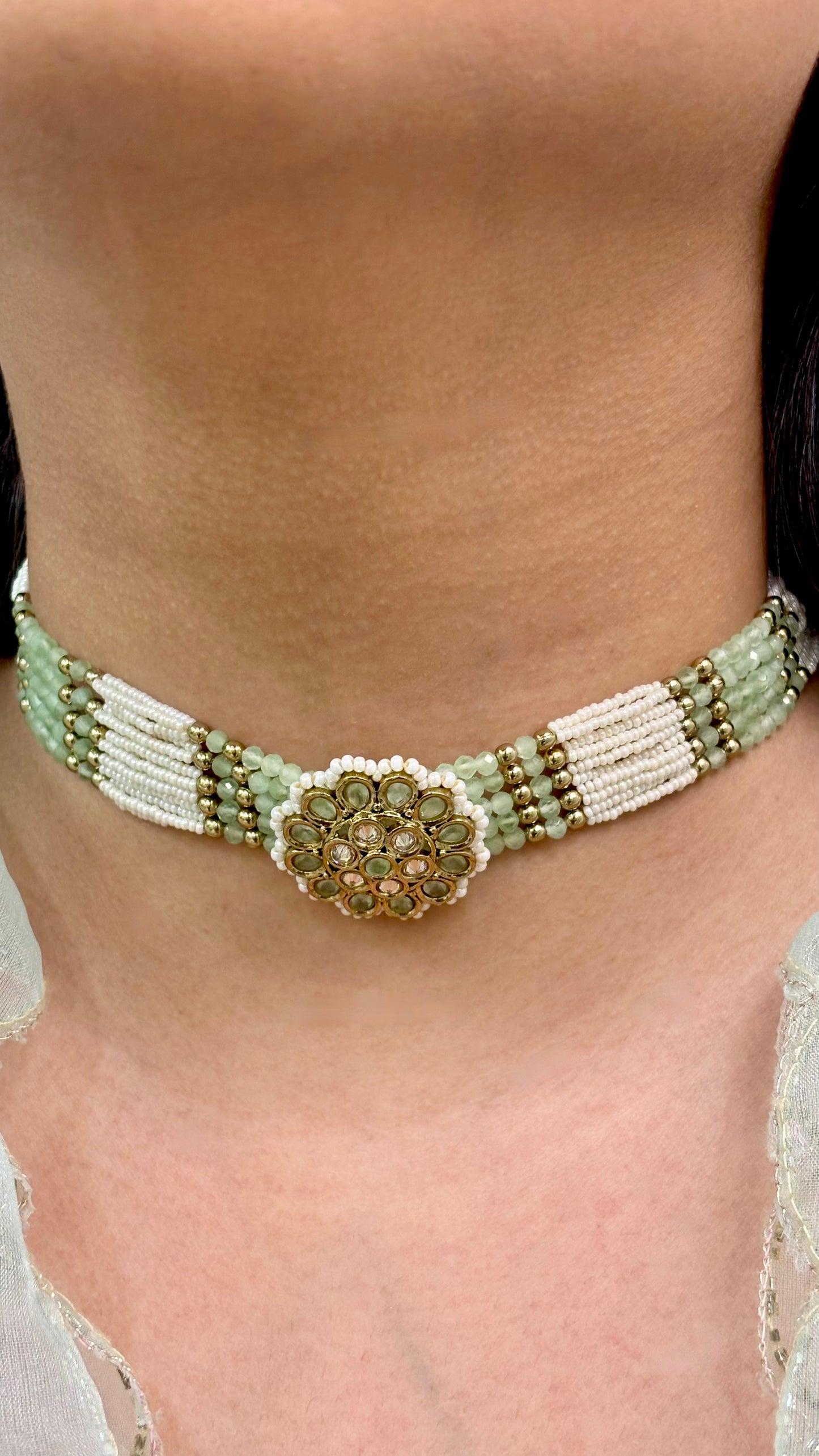 Serene Light Green Kundan Choker