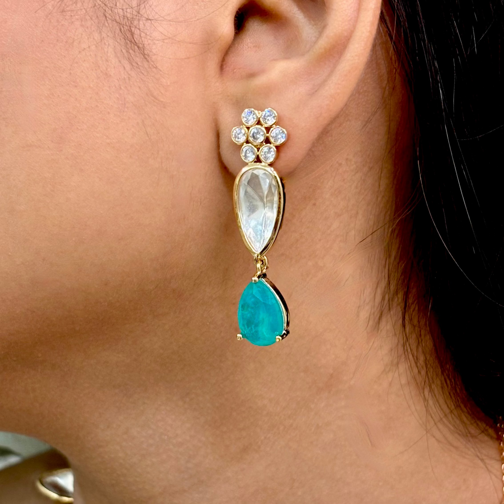 Celestial Blue Polki Necklace Set