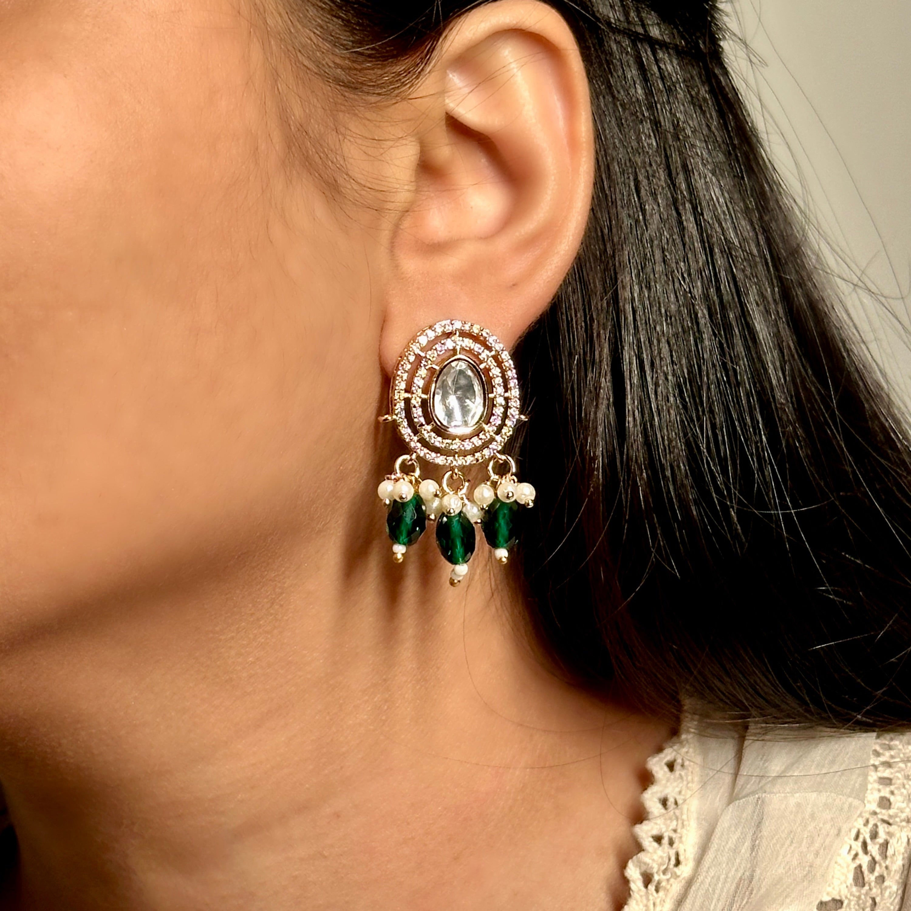 Sitara-Emerald earrings