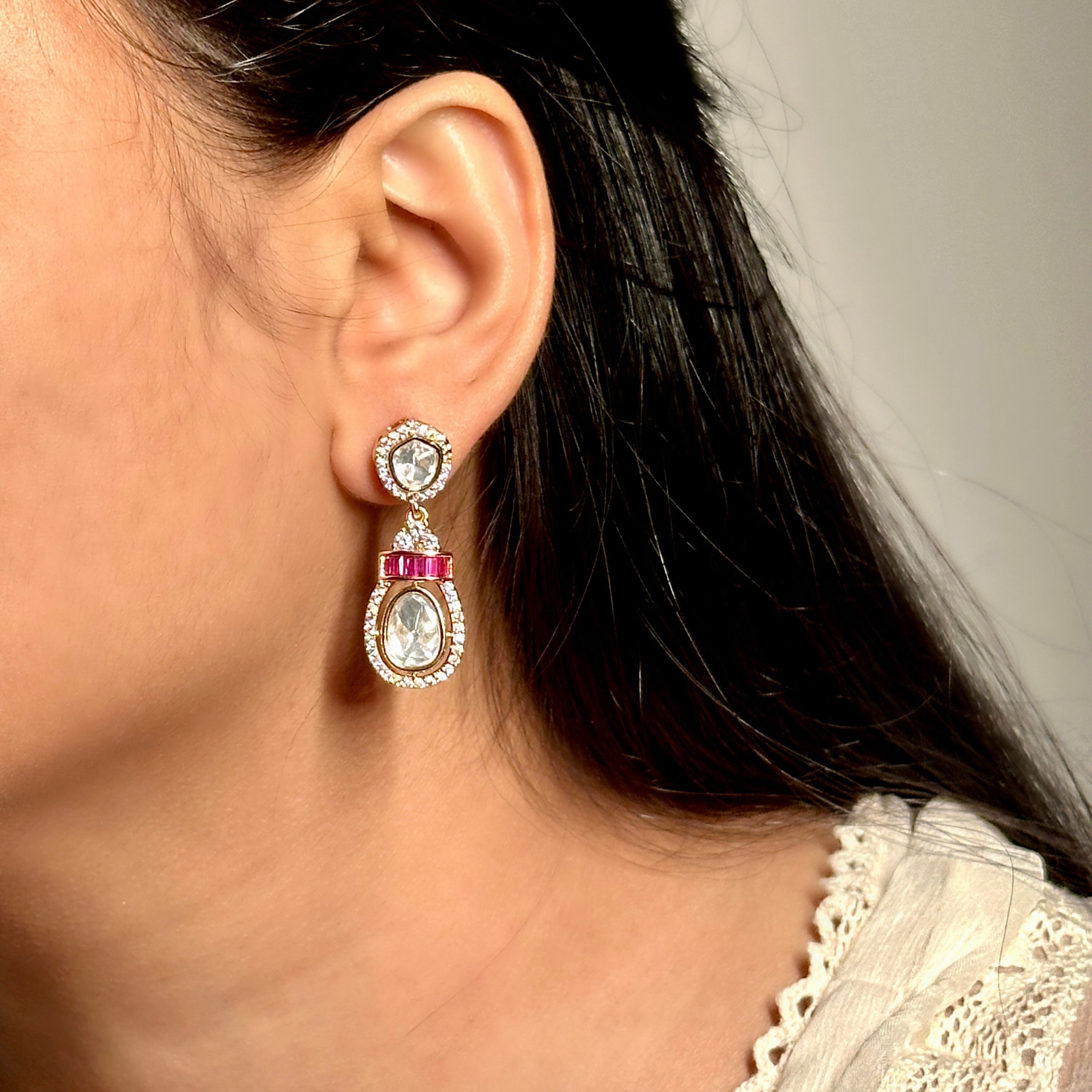 Gulnaar Polki Ruby Studs