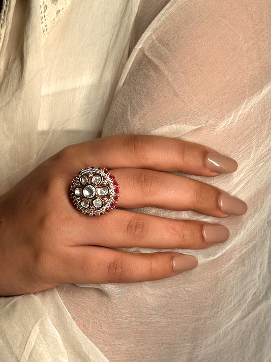 Saanvi Ruby Polki Ring
