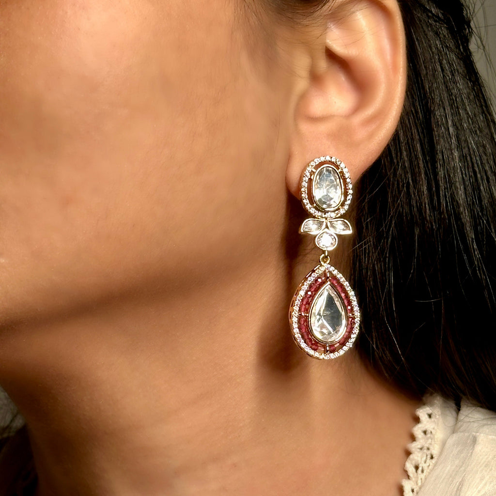 Ruby Radiance Polki Danglers