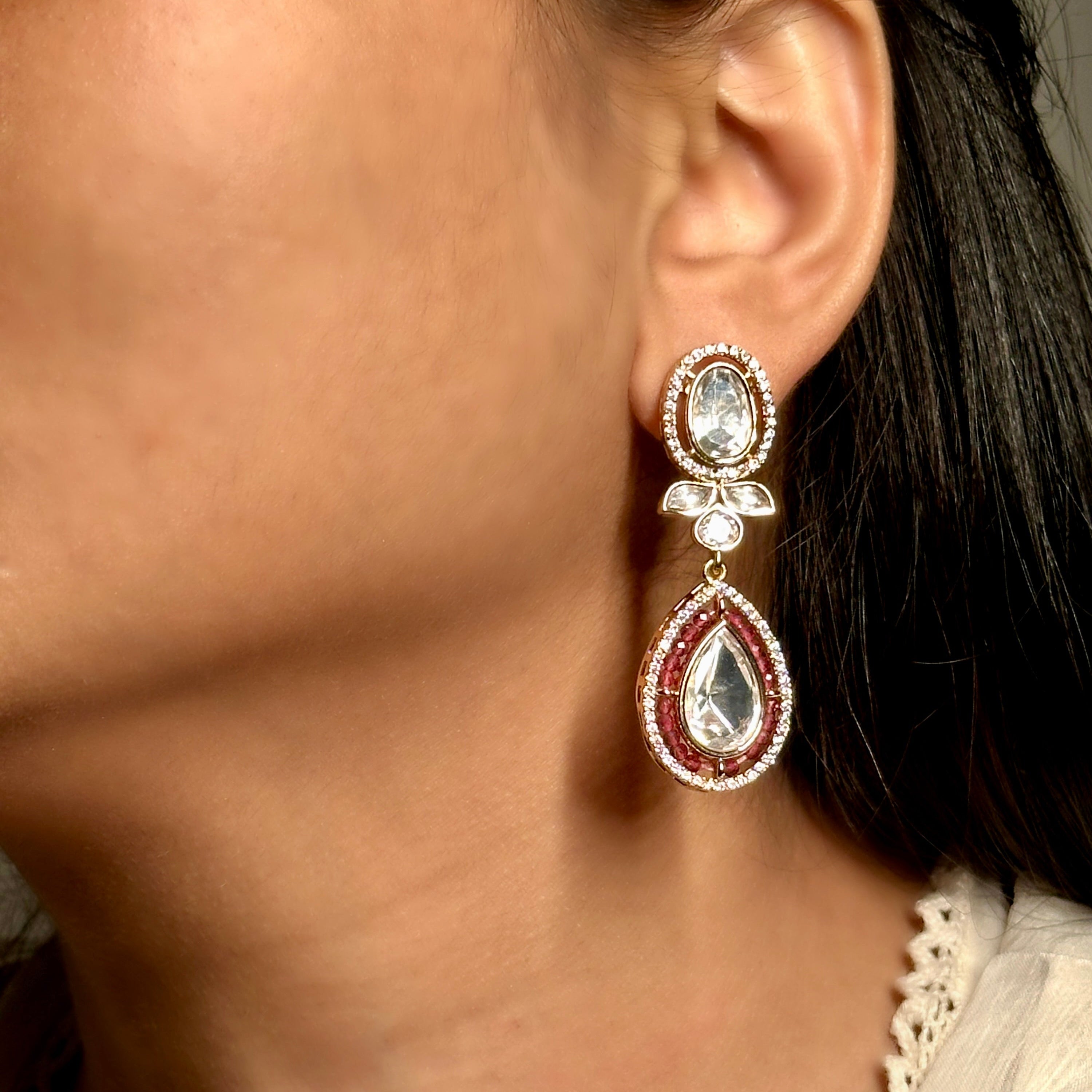 Ruby Radiance Polki Danglers