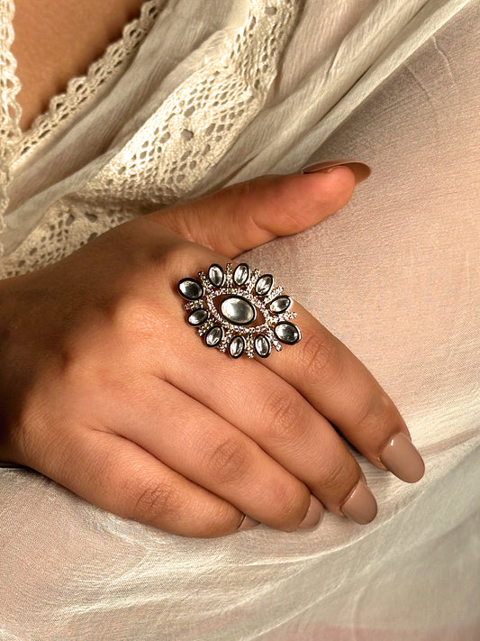 Nayra plain polki kundan ring