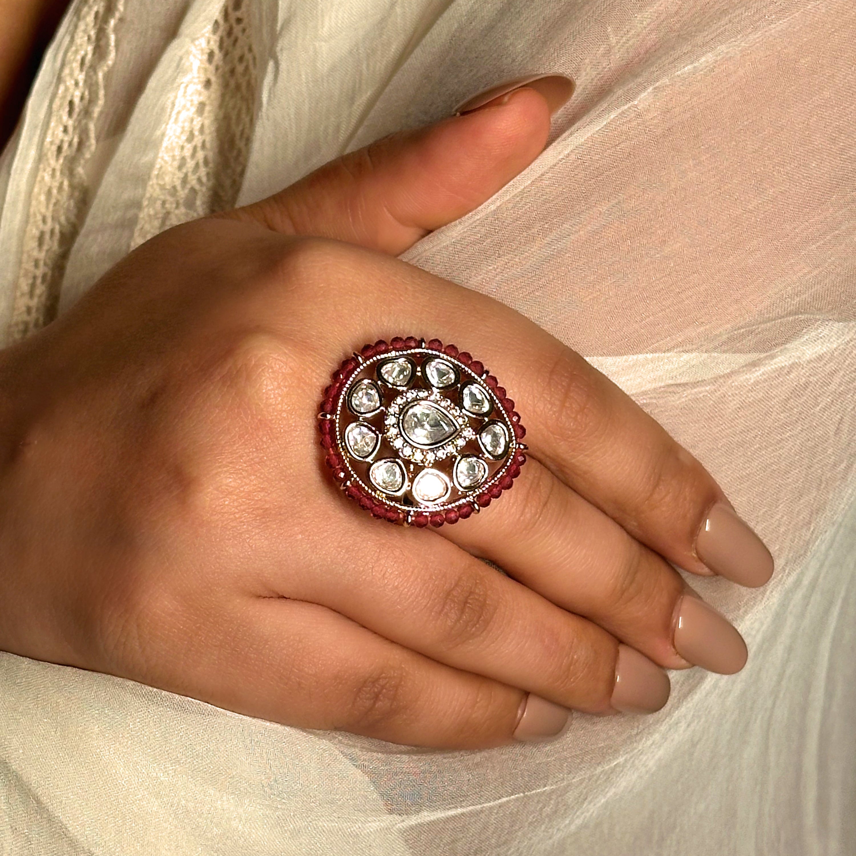 Meher Ruby Polki Ring