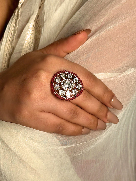 Meher Ruby Polki Ring