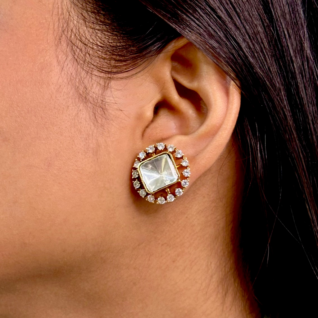 Classic Plain Polki Studs