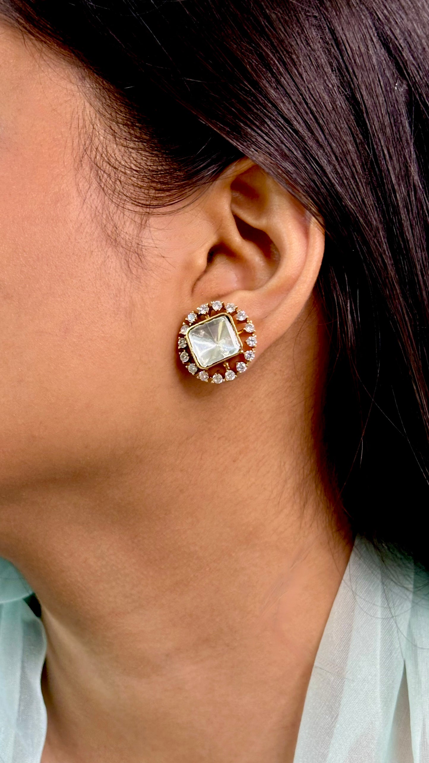 Classic Plain Polki Studs