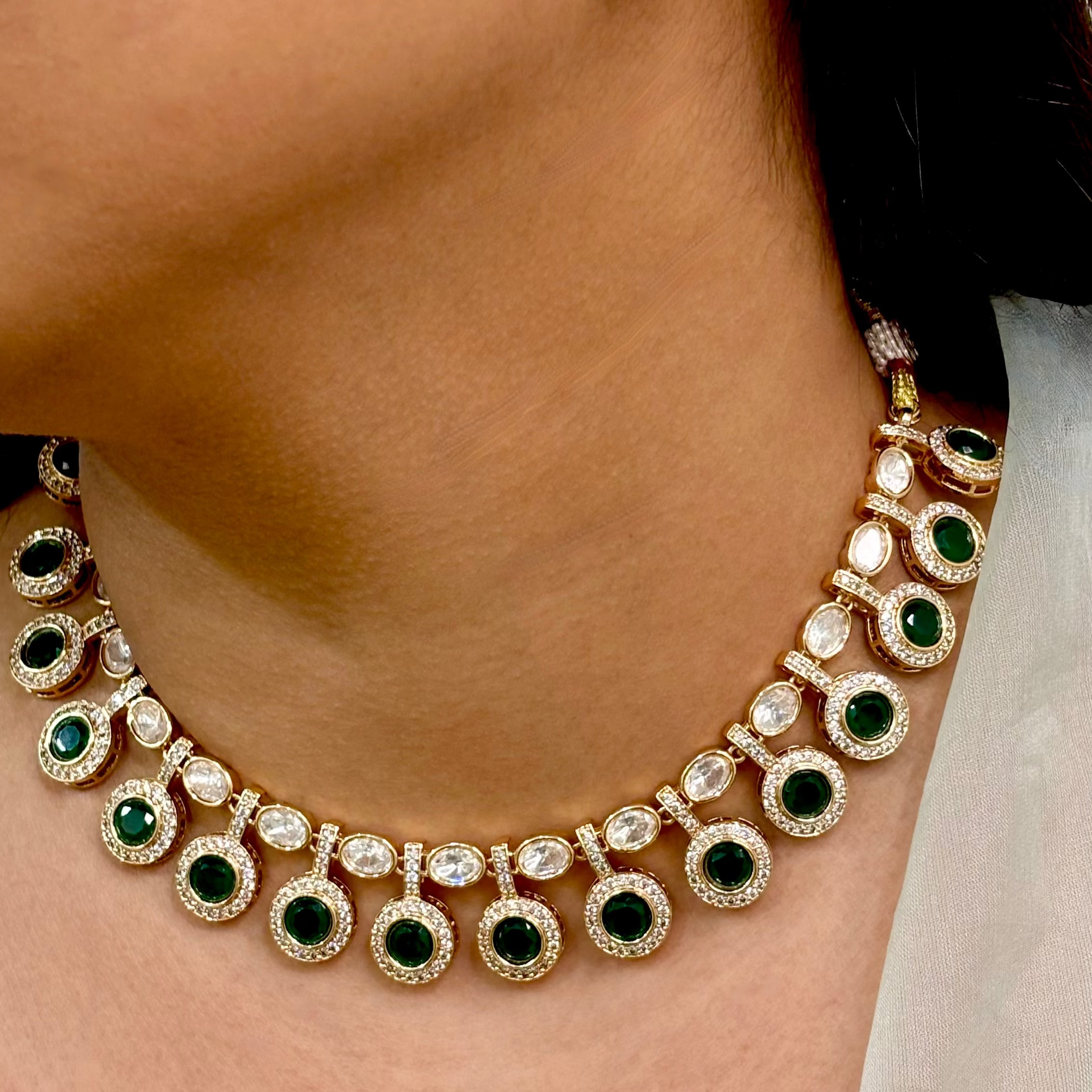 Celestial Green Polki & Kundan Choker Set
