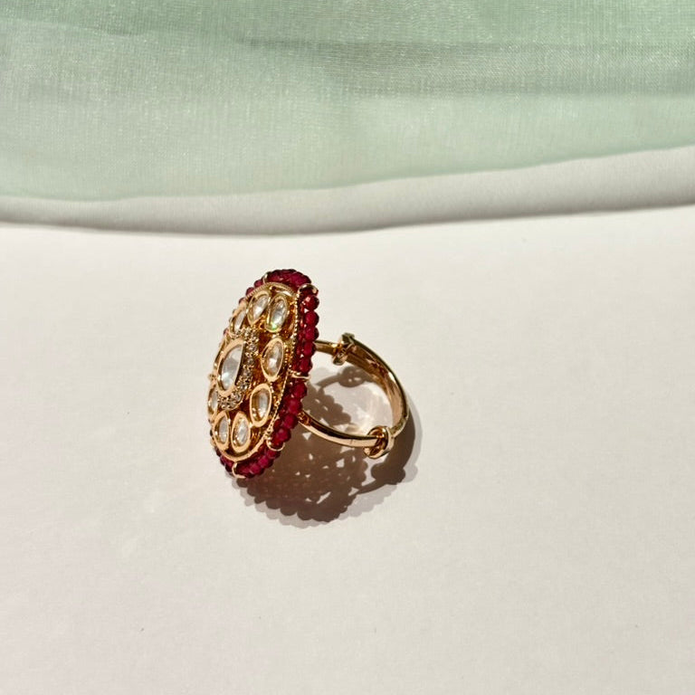 Meher Ruby Polki Ring