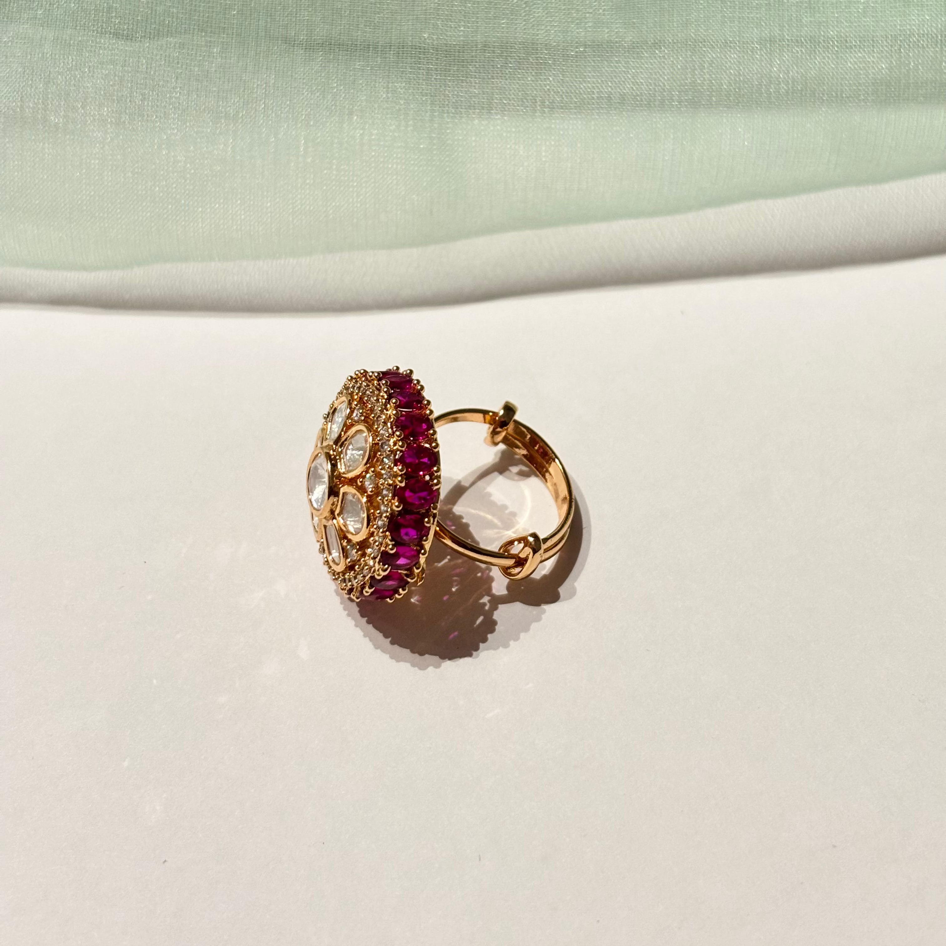 Saanvi Ruby Polki Ring