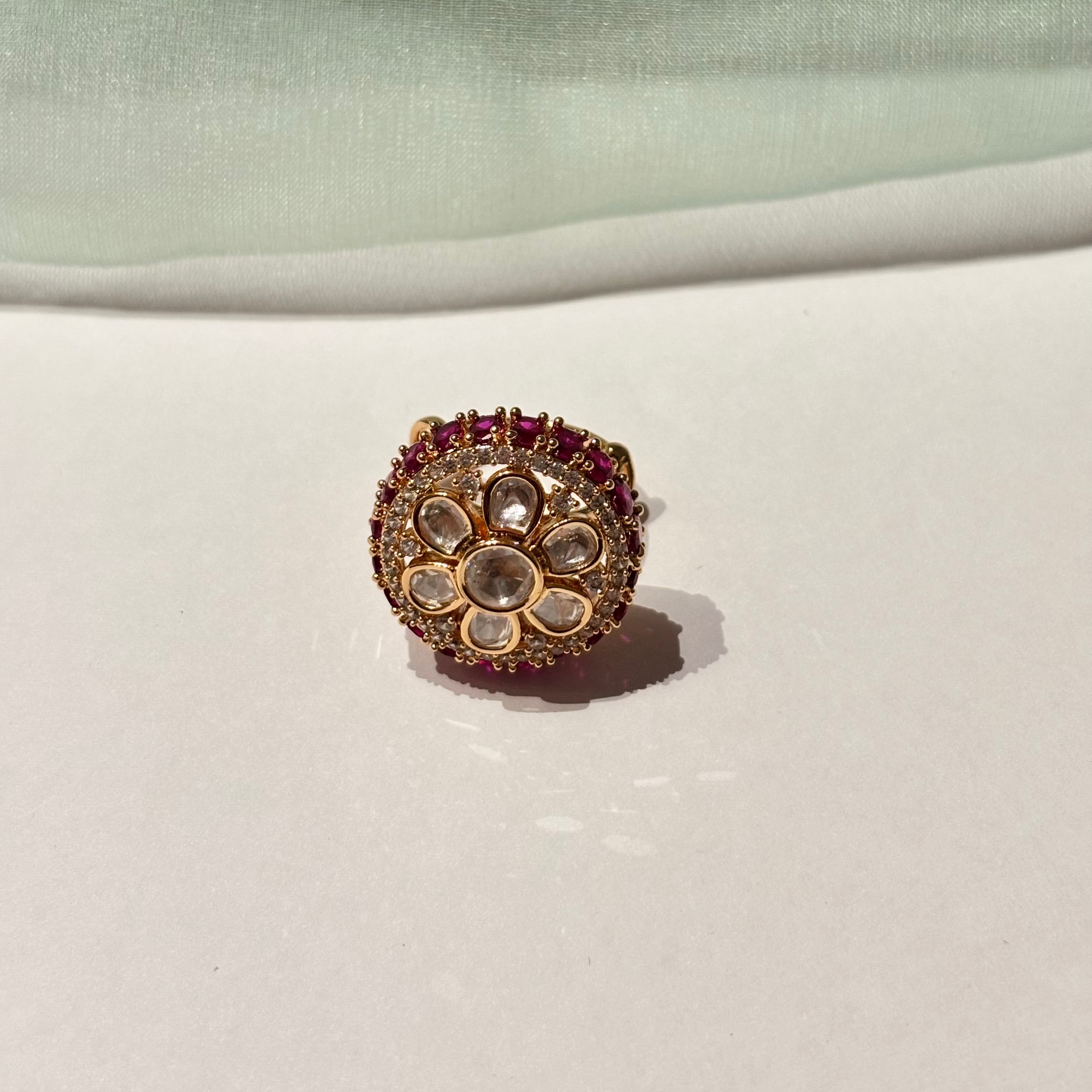 Saanvi Ruby Polki Ring