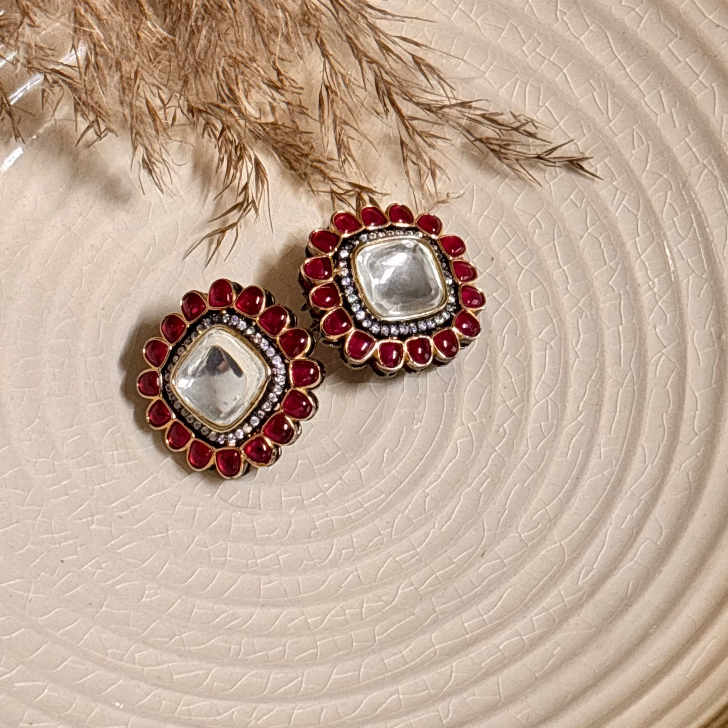 Ethereal Pink Polki Earrings