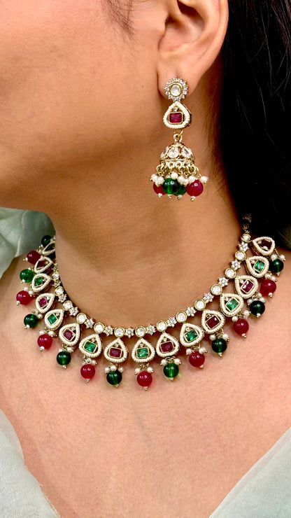 Elegant Multi-Hue Kundan Choker