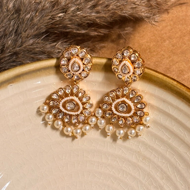 Timeless Plain Polki & Kundan Danglers