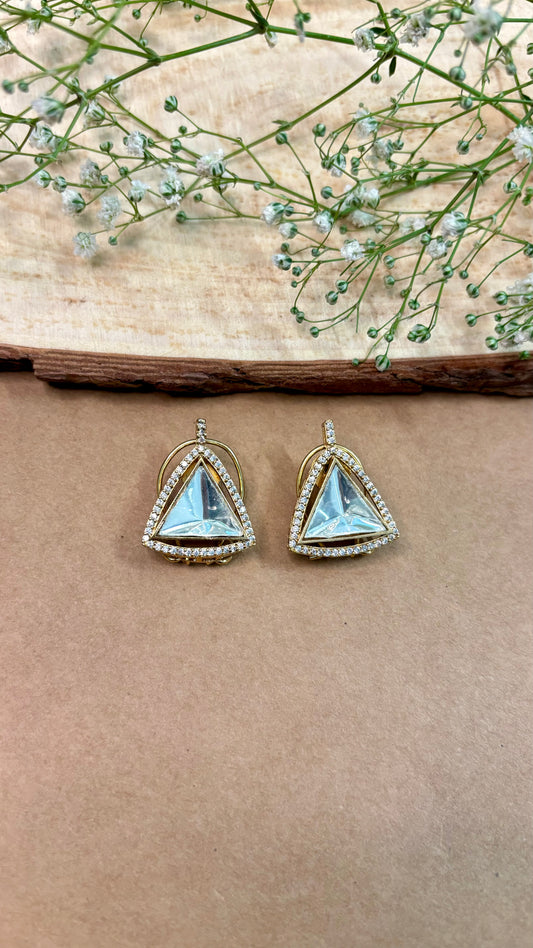 Triangle Plain polki studs