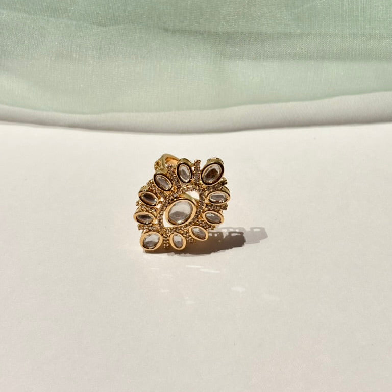 Nayra plain polki kundan ring
