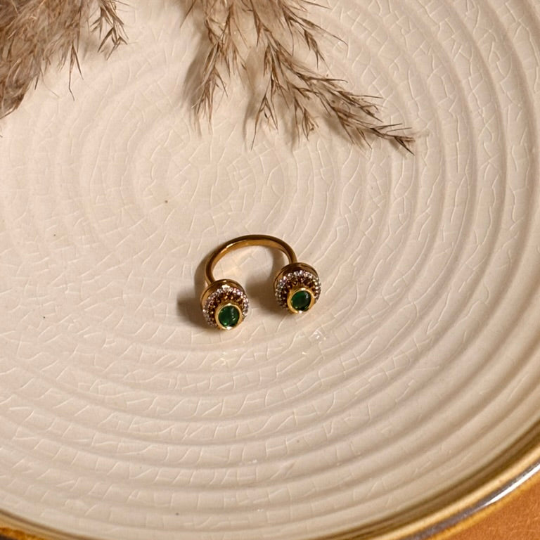 Mughal Green Kundan Ring