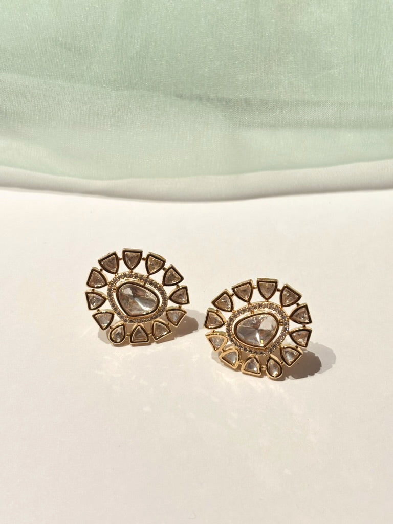 Ruhaniya plain polki kundan studs