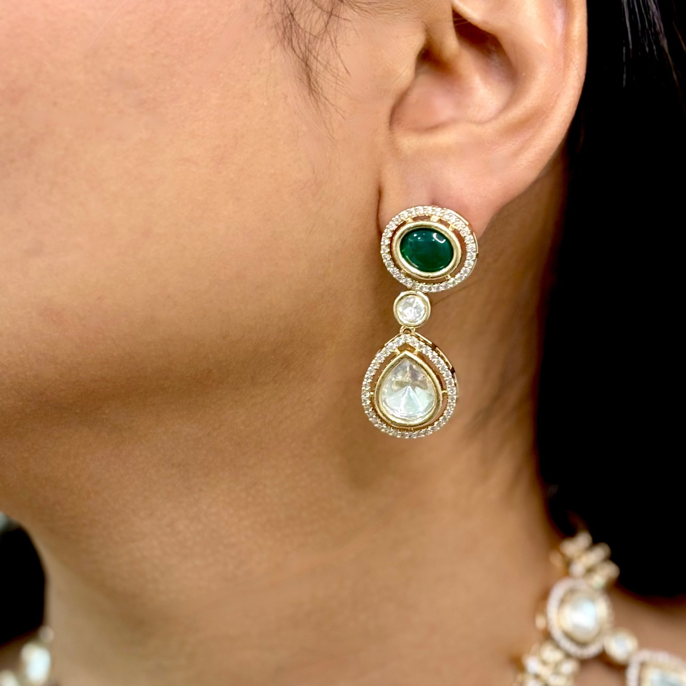 Classic Emerald Polki & Kundan Choker Set